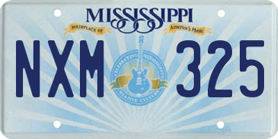 MS license plate NXM325