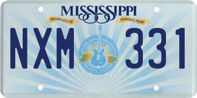 MS license plate NXM331