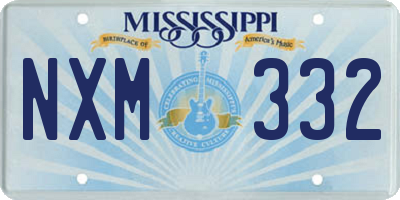 MS license plate NXM332