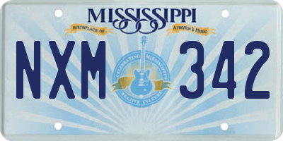 MS license plate NXM342