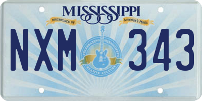 MS license plate NXM343