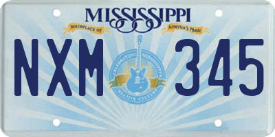 MS license plate NXM345