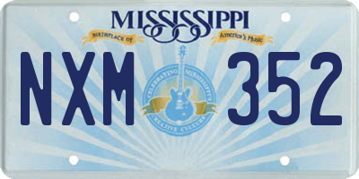 MS license plate NXM352