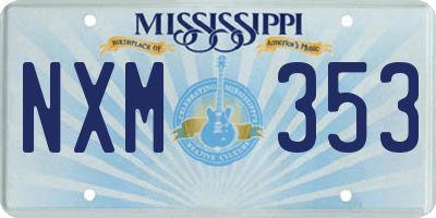 MS license plate NXM353
