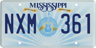 MS license plate NXM361