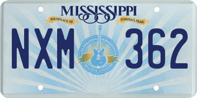 MS license plate NXM362