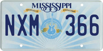 MS license plate NXM366