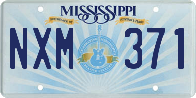 MS license plate NXM371