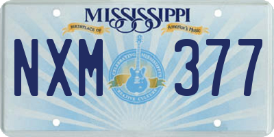 MS license plate NXM377