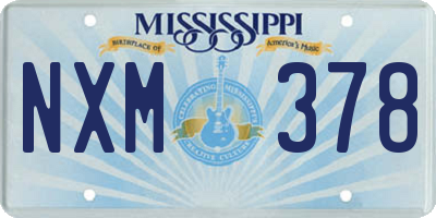 MS license plate NXM378