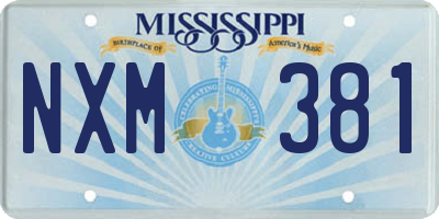 MS license plate NXM381