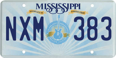 MS license plate NXM383