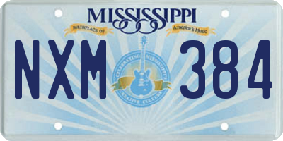 MS license plate NXM384