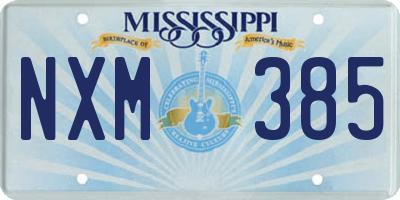 MS license plate NXM385