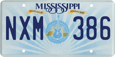 MS license plate NXM386