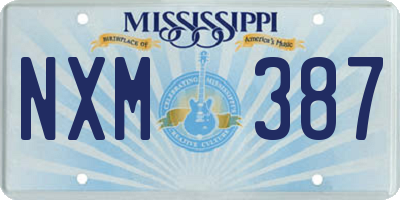 MS license plate NXM387