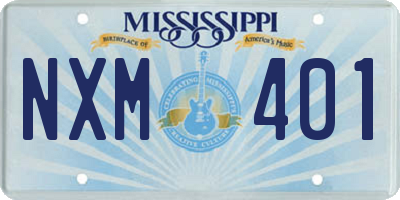 MS license plate NXM401