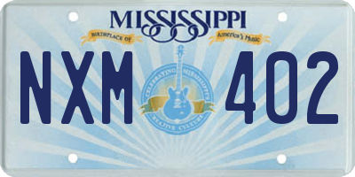 MS license plate NXM402