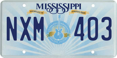 MS license plate NXM403