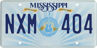 MS license plate NXM404