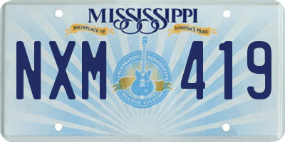 MS license plate NXM419