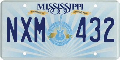 MS license plate NXM432