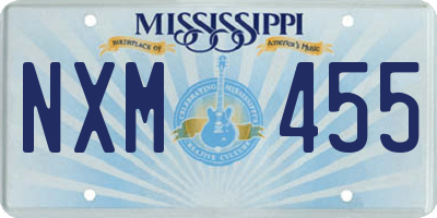 MS license plate NXM455