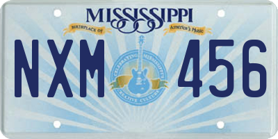 MS license plate NXM456