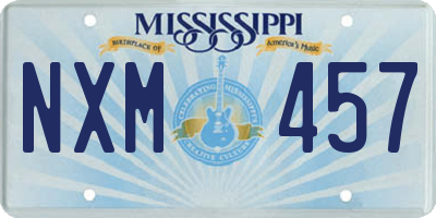 MS license plate NXM457