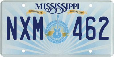 MS license plate NXM462
