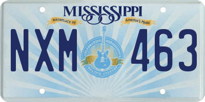 MS license plate NXM463