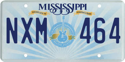 MS license plate NXM464