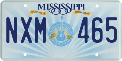 MS license plate NXM465
