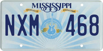 MS license plate NXM468