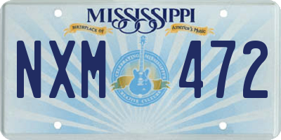 MS license plate NXM472