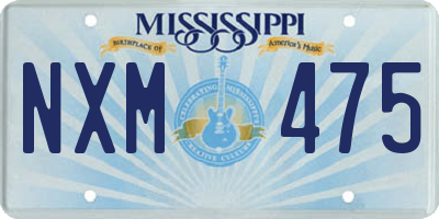 MS license plate NXM475
