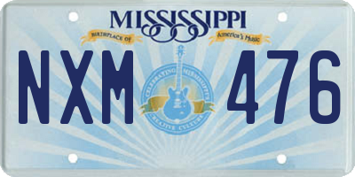 MS license plate NXM476
