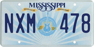 MS license plate NXM478
