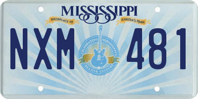 MS license plate NXM481