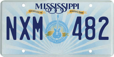 MS license plate NXM482