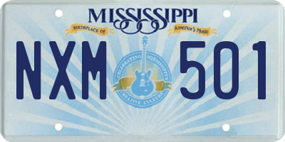 MS license plate NXM501