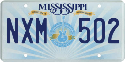 MS license plate NXM502