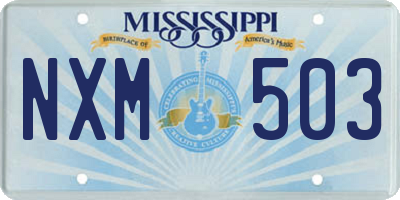 MS license plate NXM503