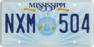 MS license plate NXM504
