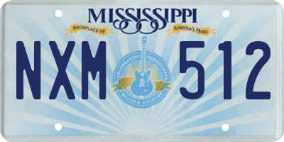 MS license plate NXM512