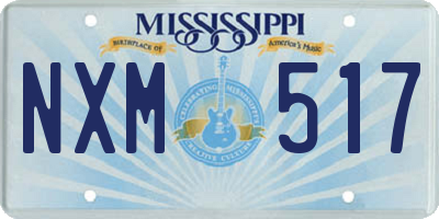 MS license plate NXM517