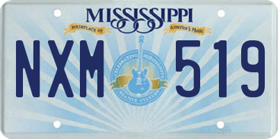 MS license plate NXM519