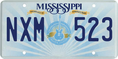 MS license plate NXM523