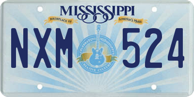MS license plate NXM524