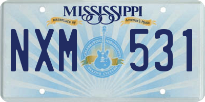 MS license plate NXM531